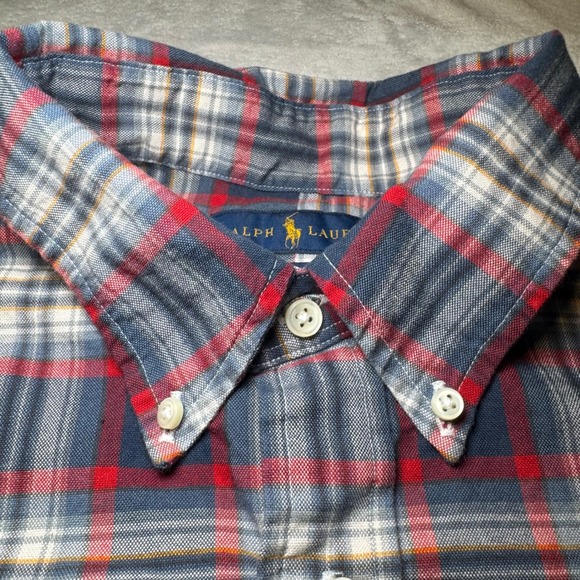Ralph Lauren Classic Fit Plaid Button Down Shirt Men's XXL Navy Blue Red White - Picture 5 of 11